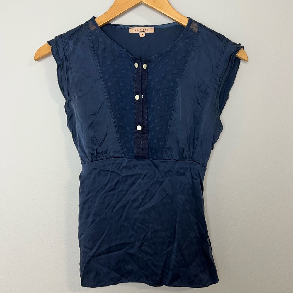 Sandro Silk Blouse Sz 1